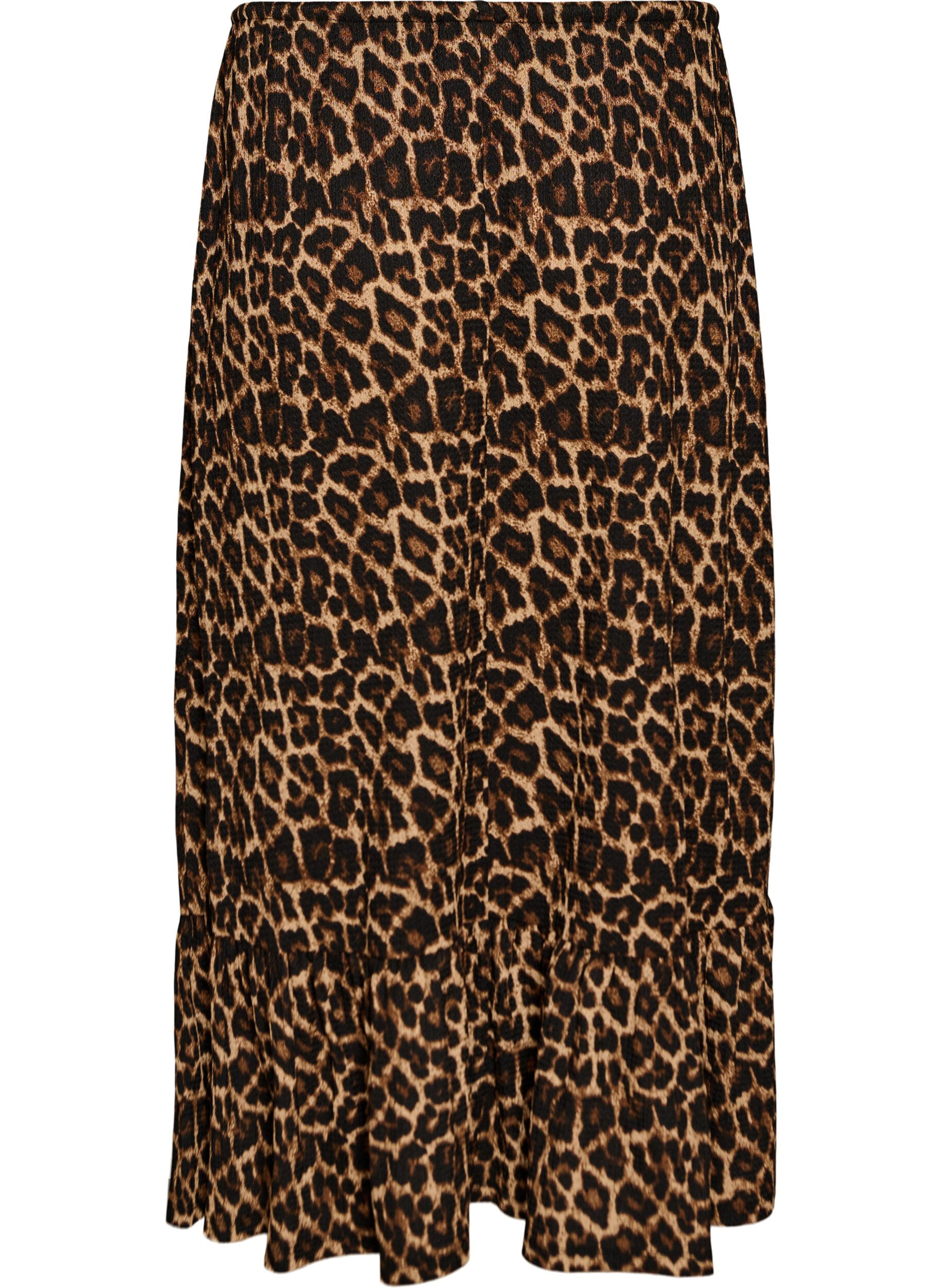 Zizzi Lange rok met strikceintuur en rucheszoom, Zwart, Packshot image number 1