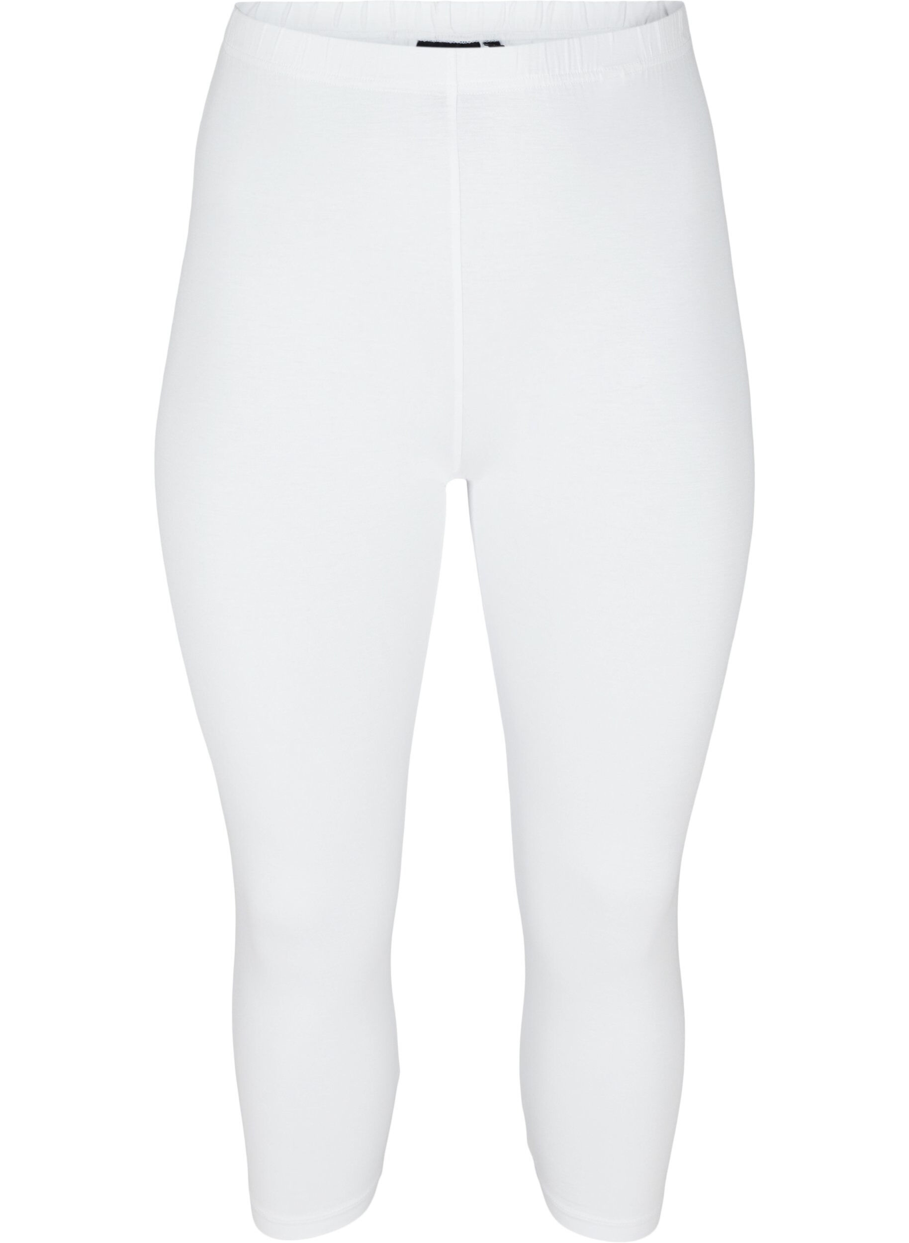 Zizzi Basic 3/4 legging, Bright White, Packshot image number 0