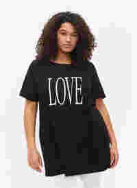 Oversized t-shirt met print, Black W. Love, Model