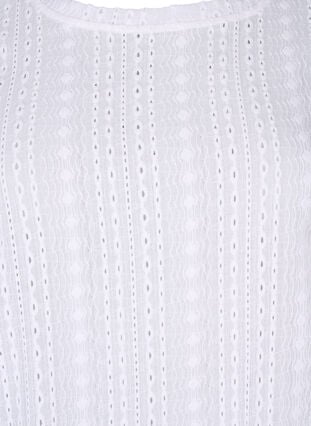 Blouse met korte mouwen en getextureerd patroon, Bright White, Packshot image number 2