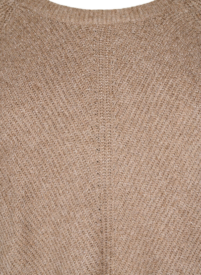 Gebreide blouse met ronde hals, Fossil Mel., Packshot image number 2