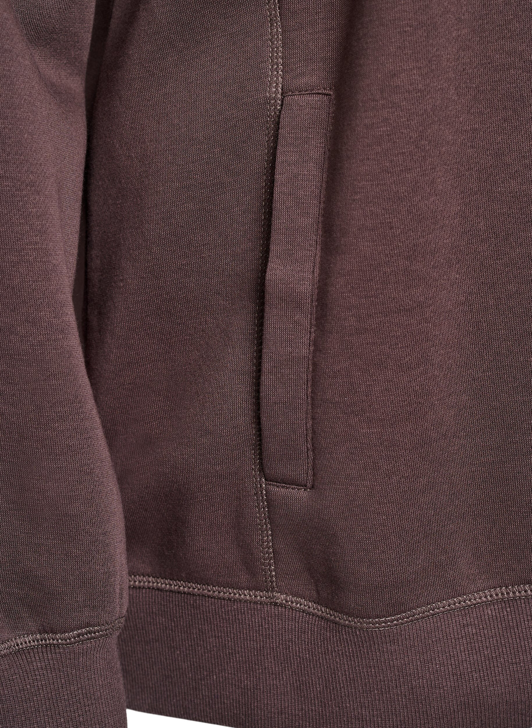 ZizziSweatshirt met hoge kraag en zakken, Bruin, Packshot image number 3