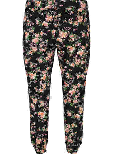 Katoenen pyjama broek met bloemenprint, Black Flower, Packshot image number 1