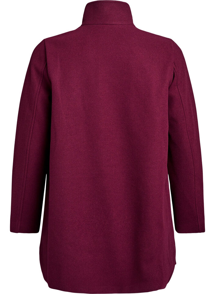 Korte jas met A-lijn vorm, Donker Bordeaux, Packshot image number 1
