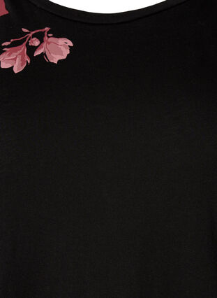 Katoenen nachthemd met bloemenprint, Black, Packshot image number 2