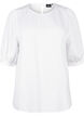 Blouse van viscose met halflange mouwen, Bright White, Packshot image number 0