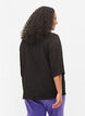 Blouse met hoge hals en 3/4 mouwen, Black, Model image number 1