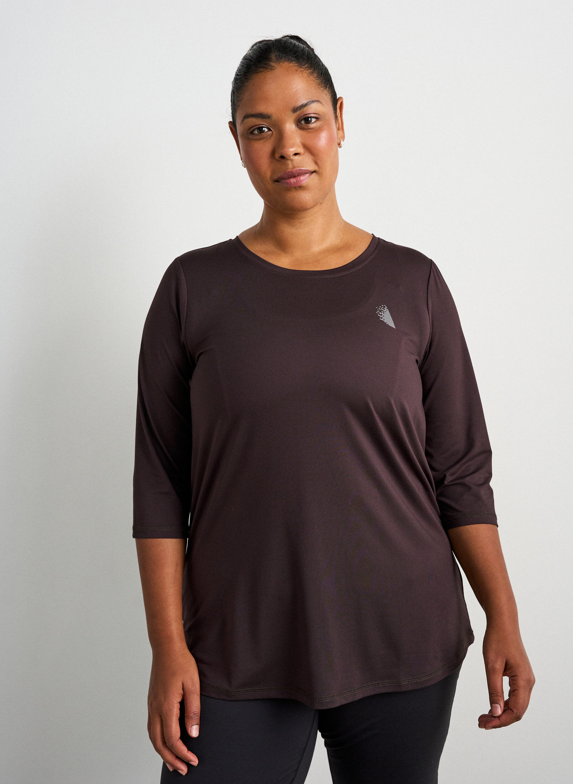 ZizziSporttop met 3/4 mouwen, Brown, Model image number 0