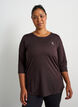 Sporttop met 3/4 mouwen, Brown, Model image number 0