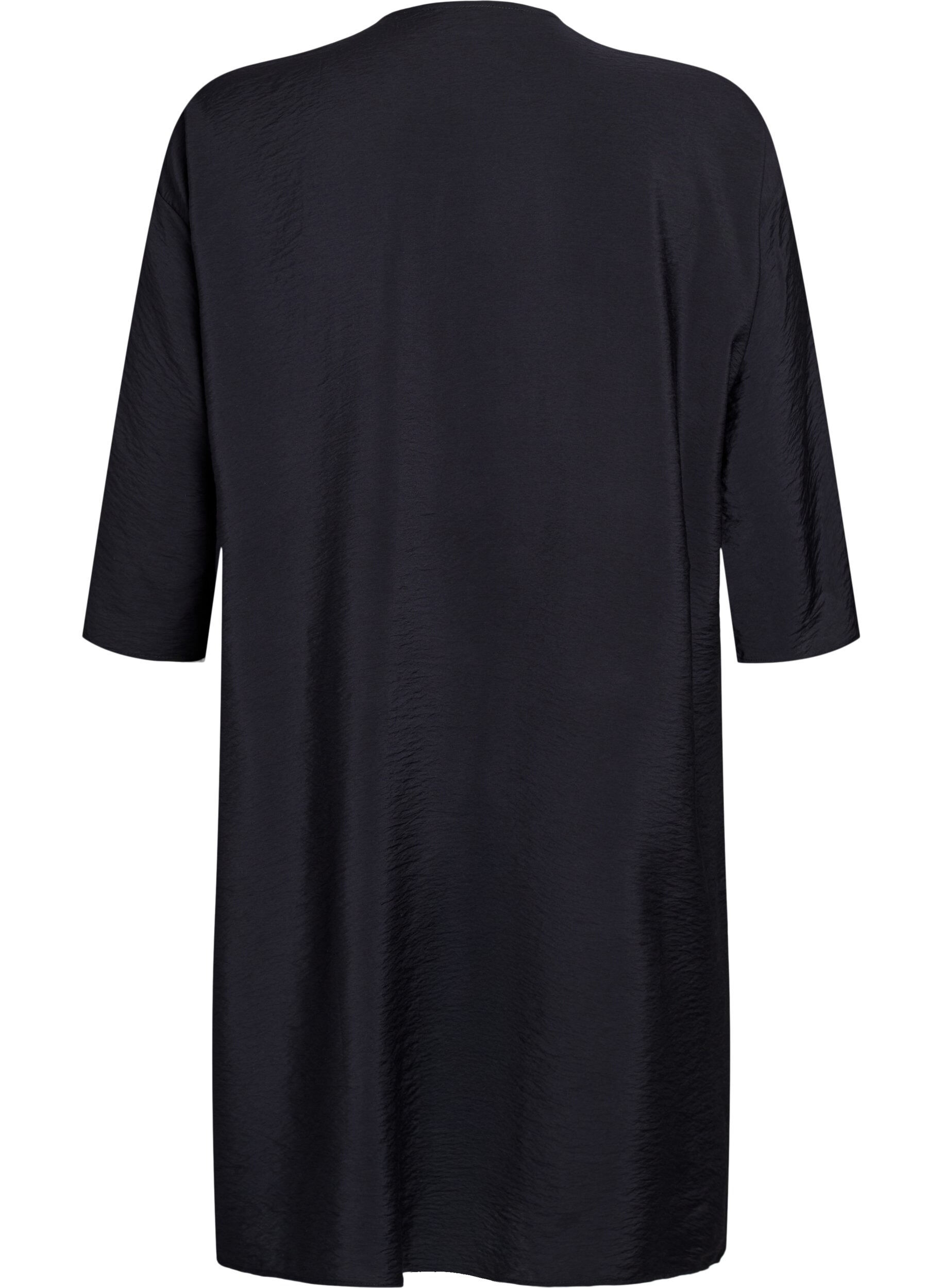 Zizzi Kimono van viscose met 3/4 mouwen, Zwart, Packshot image number 1