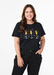 Kerst T-shirt van biologisch katoen, Zwart, Model image number 0