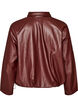 Imitatieleer bomberjack met een zoom met trekkoord, Bruin, Packshot image number 1