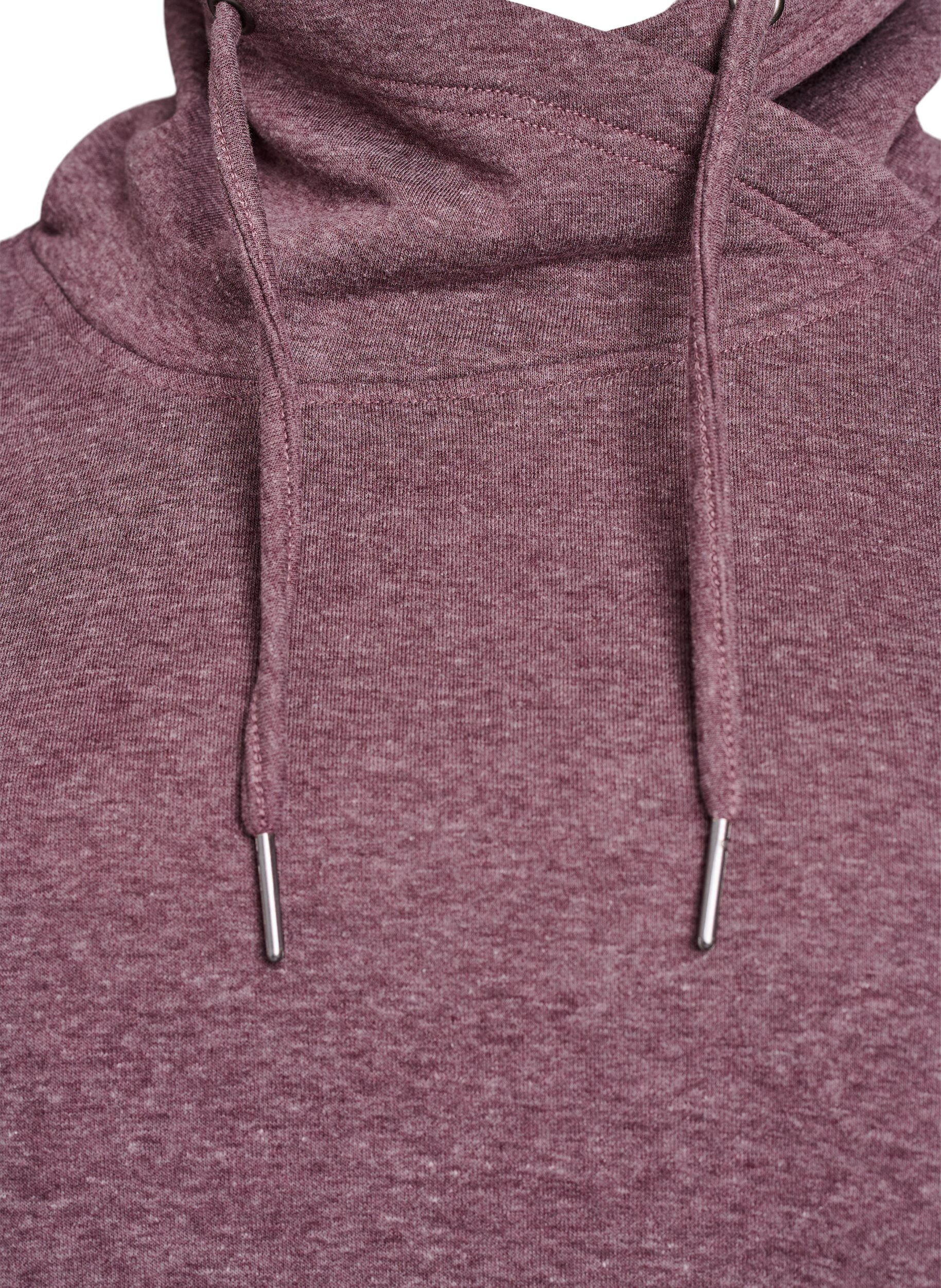 Zizzi FLASH - Sweatshirt met hoge kraag en zakken, Rood, Packshot image number 2