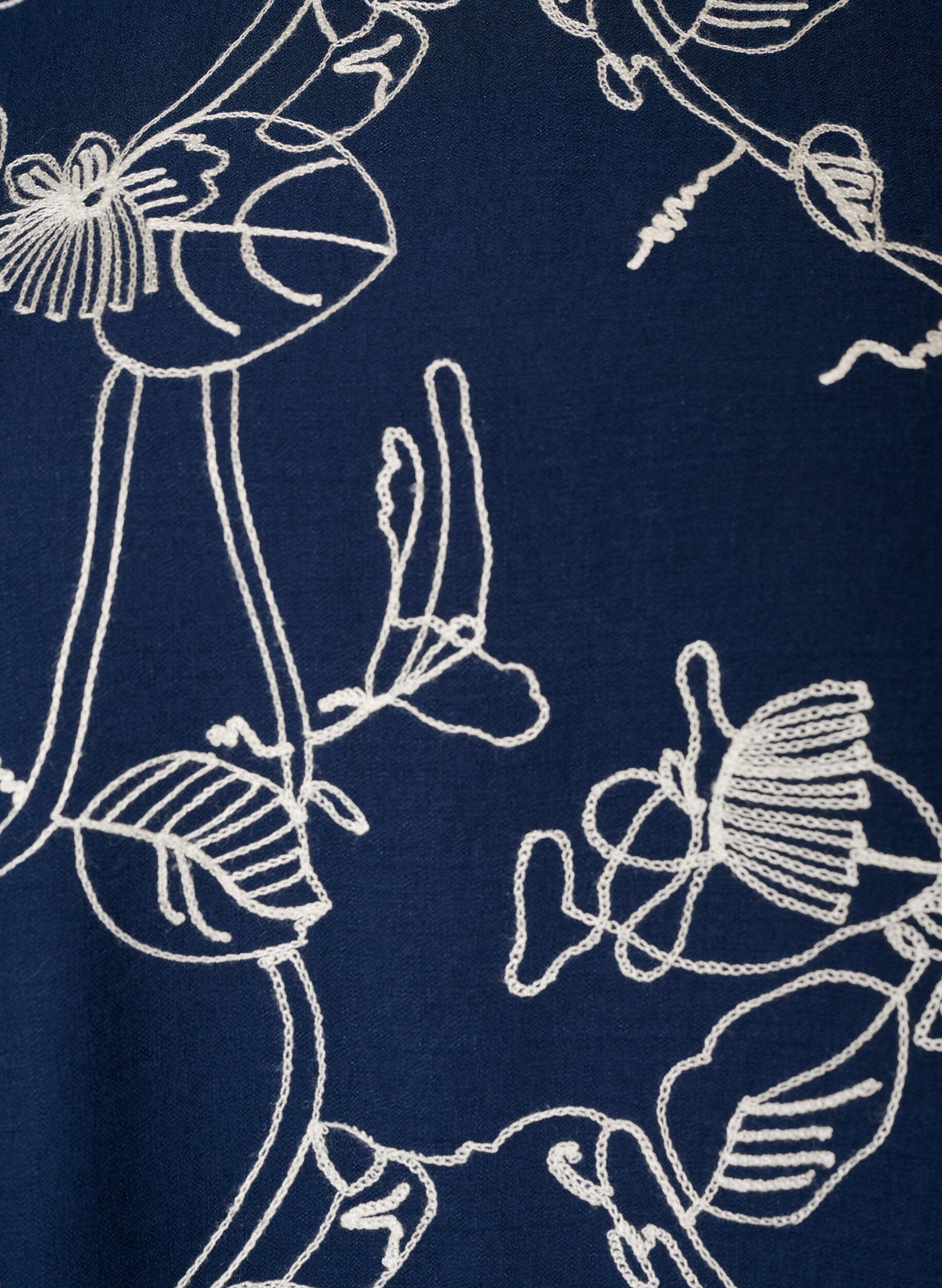 ZizziBlouse met korte mouwen en geborduurd patroon, Blauw, Packshot image number 2