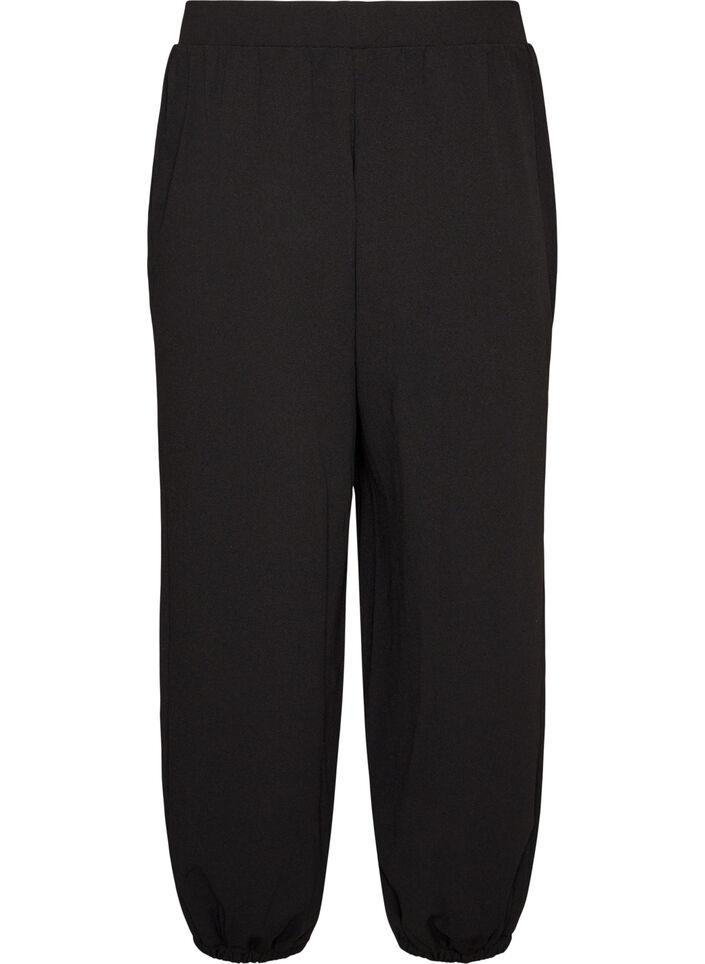 Jersey ballonbroek met hoge taille, Zwart, Packshot image number 1