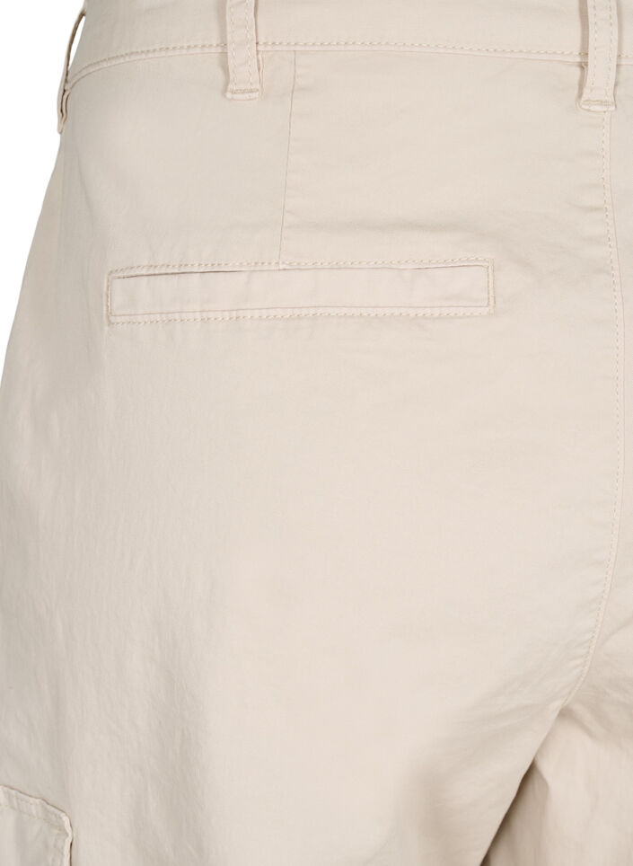 Hoge taille cargobroek, Beige, Packshot image number 3
