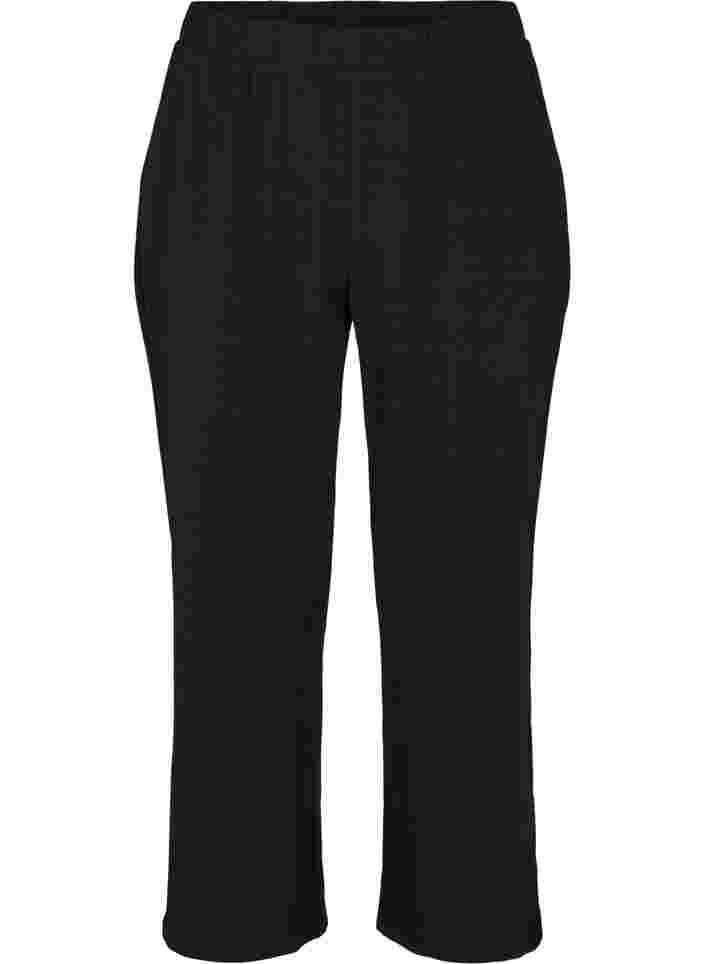 Cropped broek met wijdte, Black, Packshot image number 0