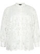 Kanten shirt blouse met lange mouwen, White, Packshot image number 0