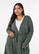 Lange jersey vest met strikceintuur, Groen, Model image number 2