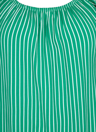 Gestreepte blouse van viscose met korte mouwen, J.Green/White Stripe, Packshot image number 2