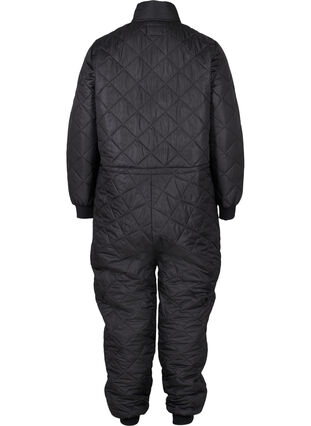 Gewatteerde thermo jumpsuit met verstelbare taille, Black, Packshot image number 1