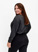 Gem&ecirc;leerde blouse met lange mouwen, Black Mel. , Model image number 1