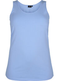Effen gekleurd basic top in katoen, Blauw
