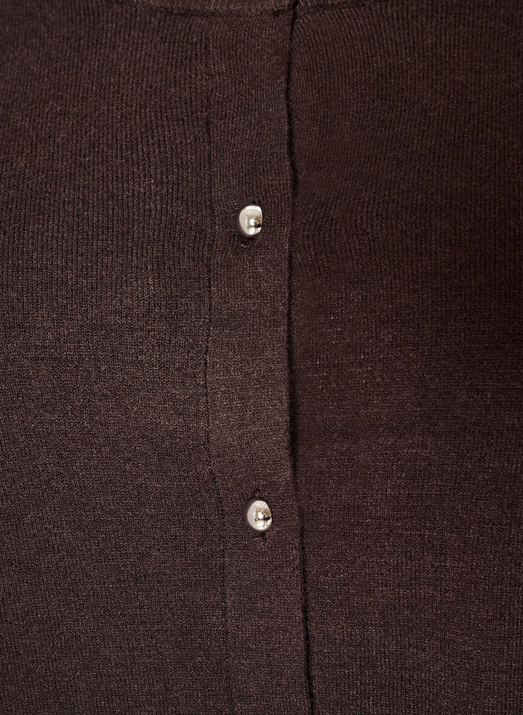 ZizziCardigan met ronde knopen, Bruin, Packshot image number 2