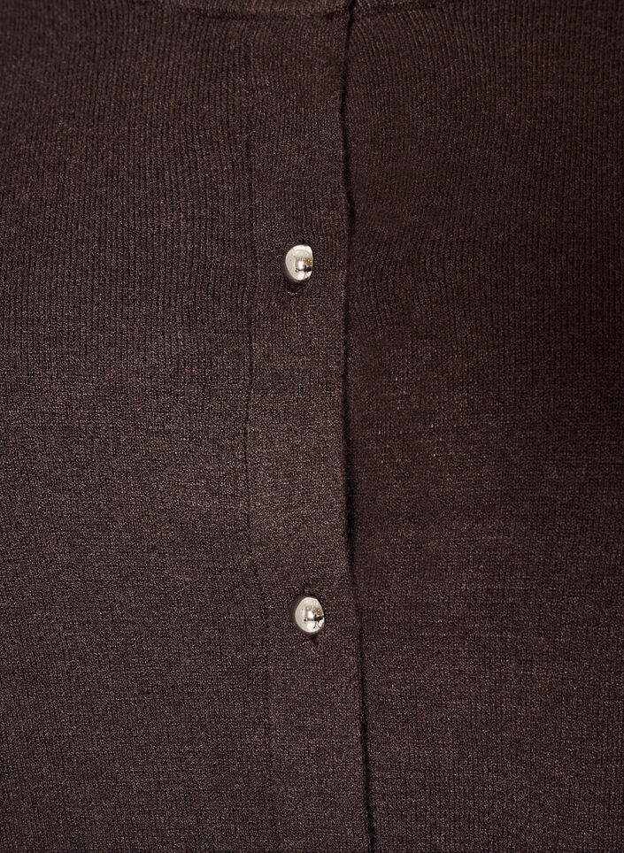 Cardigan met ronde knopen, Bruin, Packshot image number 2