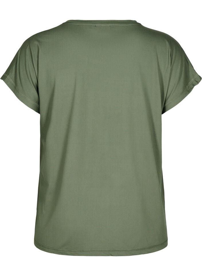 Effen gekleurd T-shirt voor sporten, Groen, Packshot image number 1