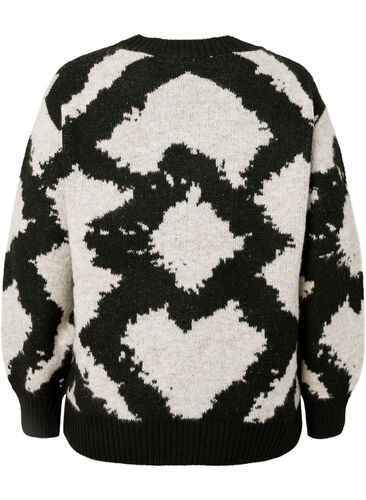Gebreide blouse met patroon, Black Comb, Packshot image number 1
