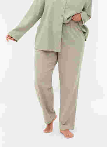 Katoenen Pyjamabroek met structuur, Seagrass , Model image number 2