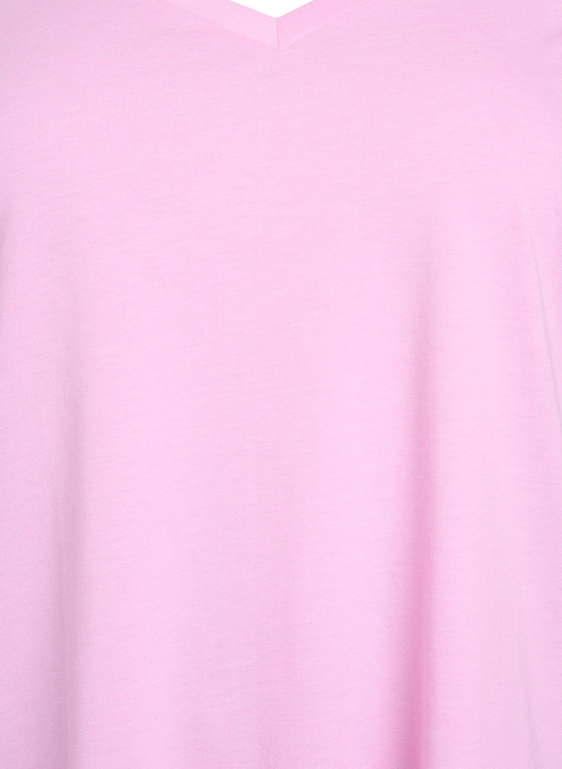 Zizzi T-shirt met korte mouwen en v-hals, Roze, Packshot image number 2