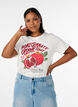 Katoenen T-shirt met print, Wit, Model image number 0
