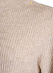 Geribde trui met pofmouwen en knopen, Beige, Packshot image number 2