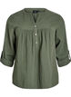 Blouse in katoenen mousseline met broderie anglaise, Groen, Packshot image number 0