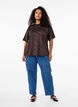 Oversized blouse met patroon, Bruin, Model image number 1