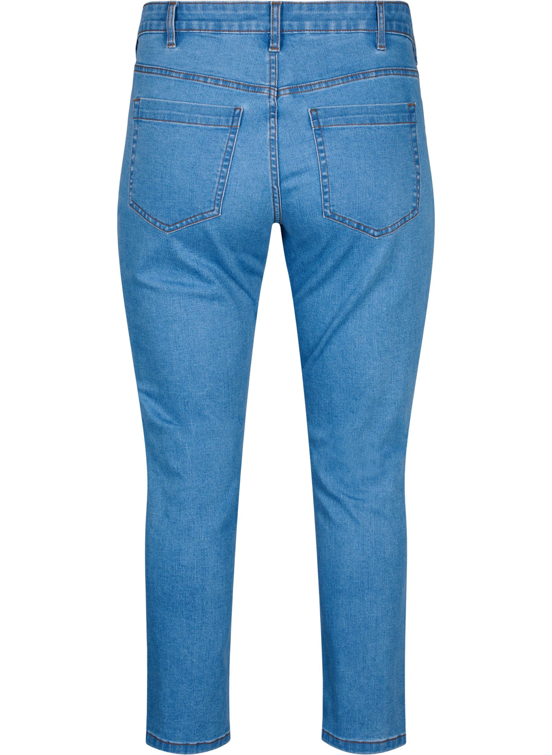 Zizzi Slim fit Emily jeans met parels, Light Blue, Packshot image number 1