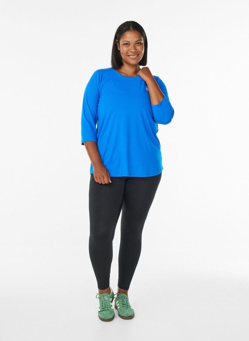 Training blouse met 3/4 mouwen, Blauw, Model image number 1