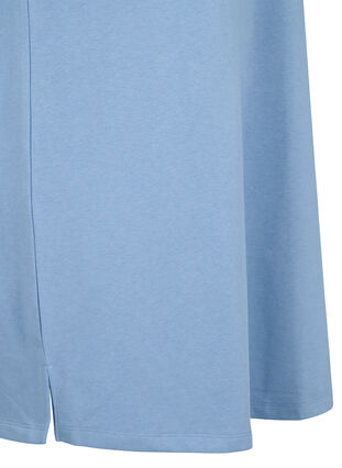 Losvallende sweaterjurk met korte mouwen, Faded Denim, Packshot image number 3