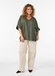 Viscose blouse met crochet detail en knopen, Groen, Model image number 1