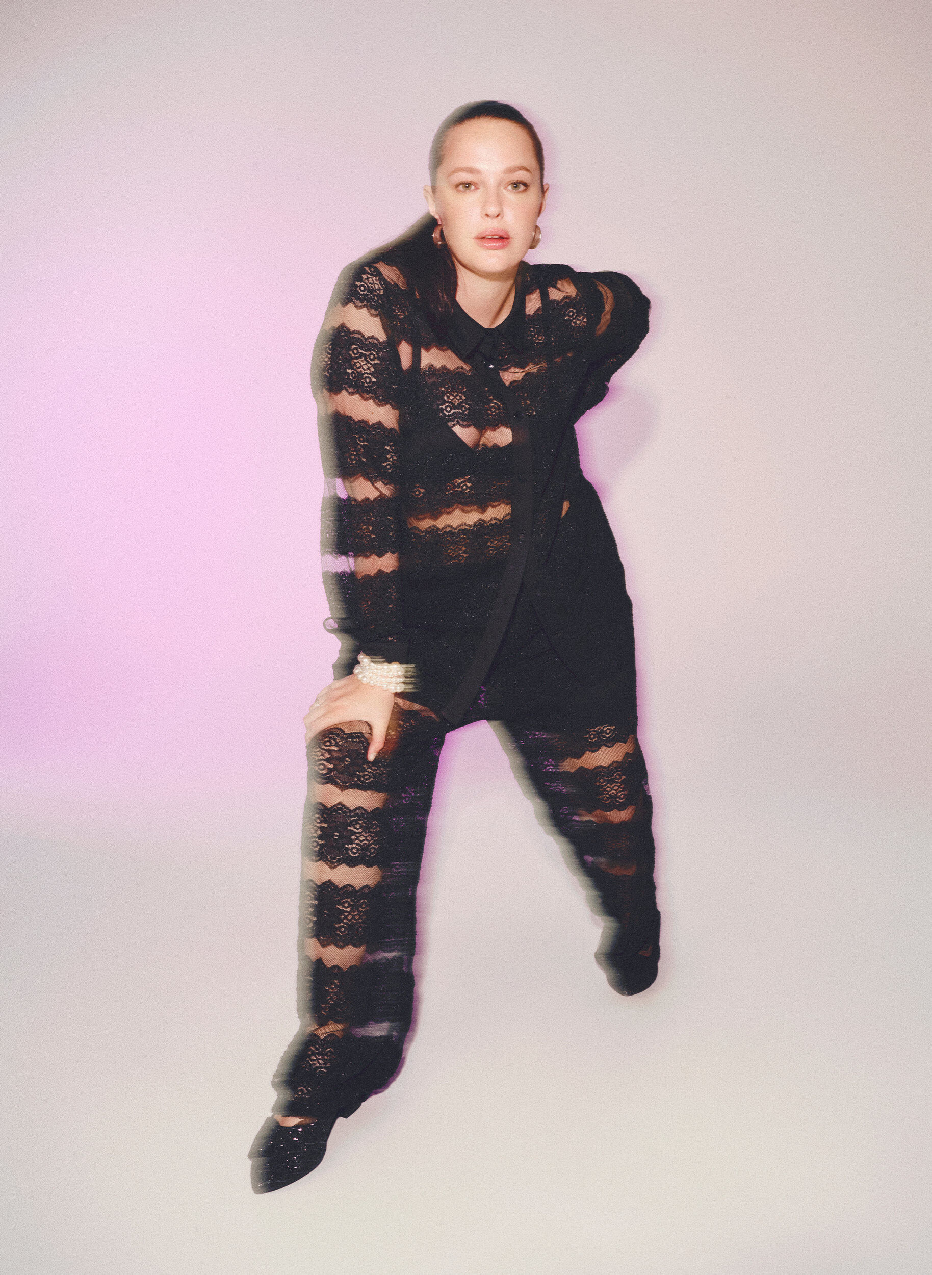 Zizzi Losse blouse met kant en doorschijnend mesh, Black, Image image number 0