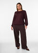 Blouse met verticale structuur en glitterdraad, Rood, Model image number 1
