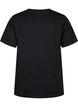 T-shirt van biologisch katoen met strikdetail, Black, Packshot image number 1