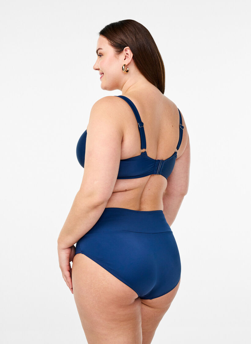 Bikinibroekje met wikkel detail, Blauw, Model image number 1