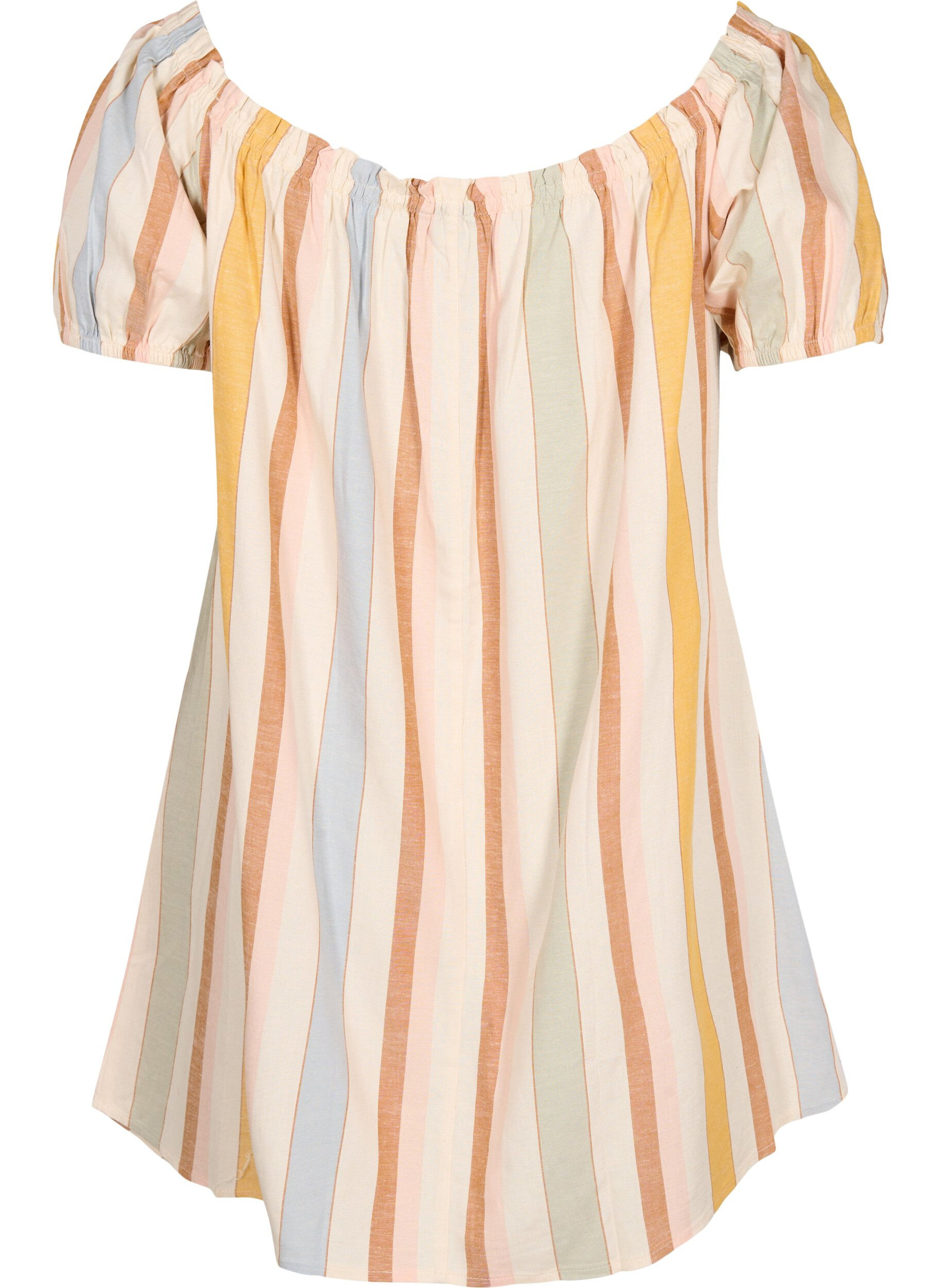 Zizzi Off-shoulder strand tuniek, Striped Jaquard, Packshot image number 1
