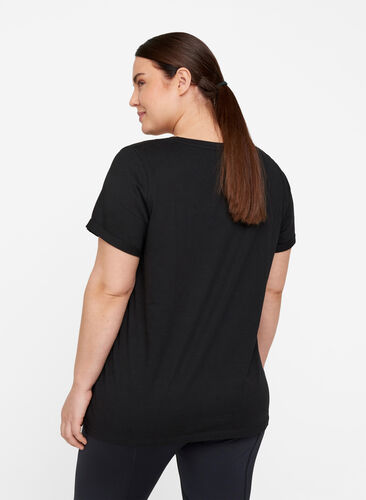 Katoenen sport t-shirt met print, Black Inspired, Model image number 1