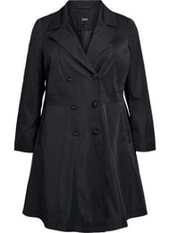 A-lijn lentejas met dubbele knoopsluiting, Zwart