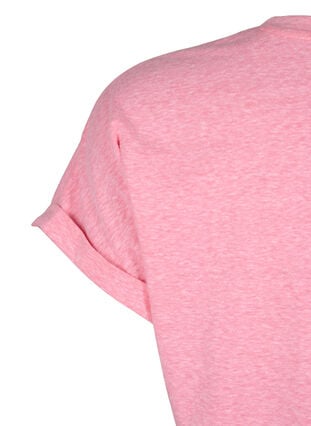 Gemêleerd T-shirt met korte mouwen, Strawberry Pink Mel., Packshot image number 3