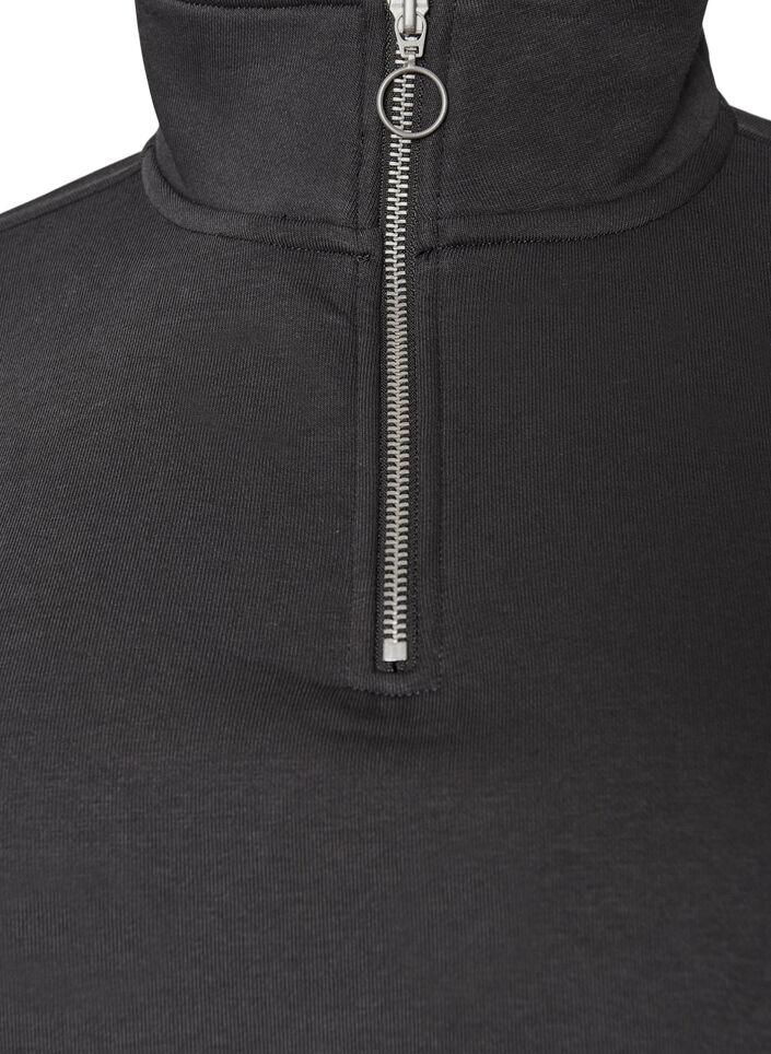 Sweatshirt met teddymouwen en een hoge hals, Grijs, Packshot image number 2
